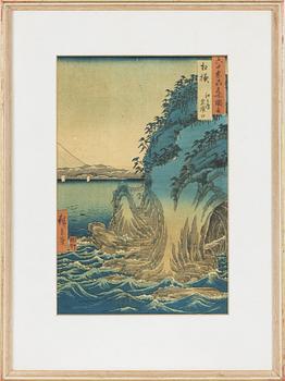 Utagawa Hiroshige, "Sagami, Enoshima, Iwaya no kuchi (Sagami Province: Enoshima, The Entrance to the Caves)".