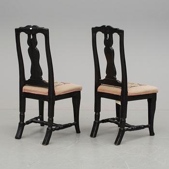 STOLAR, ett par, barockstil, 1800-tal.