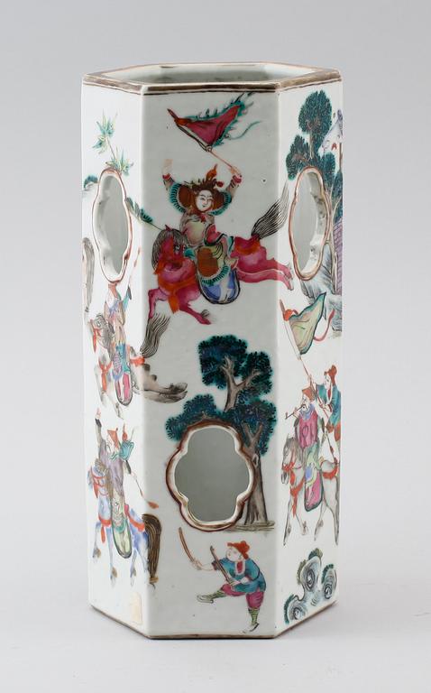 PERUKSTOCK, porslin, Kina, 1800-/1900-tal.