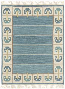 Anna-Greta Sjöqvist, a flat weave carpet, signed AGS, 215 x 167 cm.