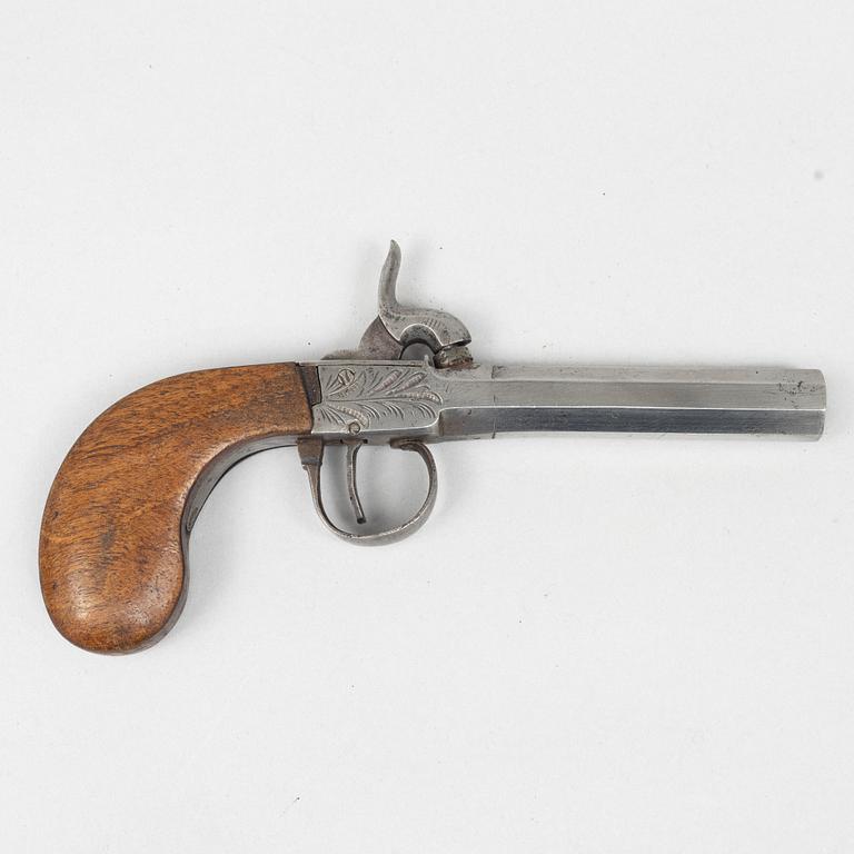Percussion pistols 3 pcs, second half of the 19th century.