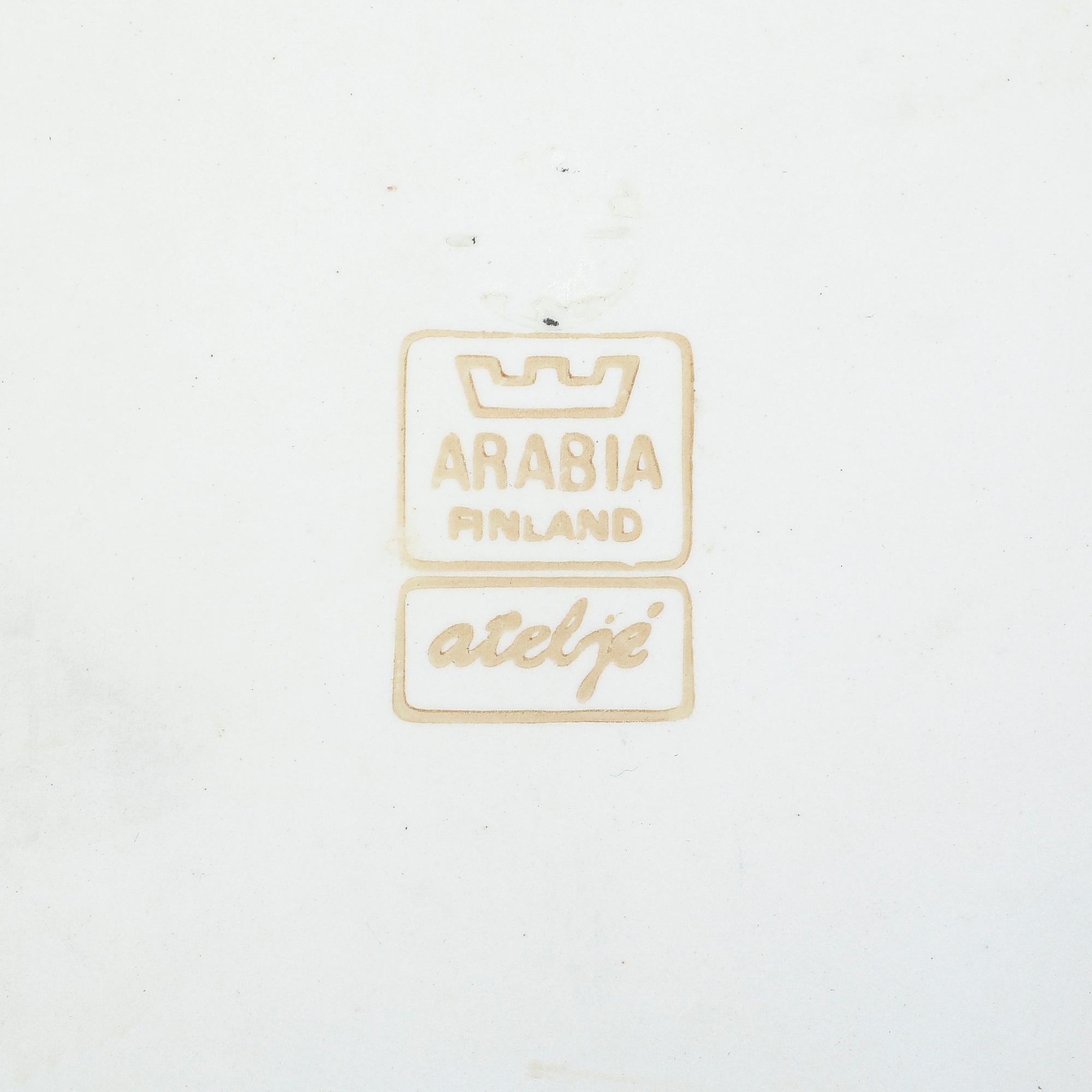 VÄGGPLATTOR, 13 st, stengods, Heljä Liukko Sundström, Arabia, 1980-82.