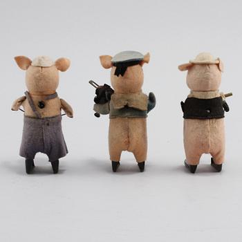 LEKSAKSGRISAR, 3 st, Schuco, Tyskland, 1930-tal.