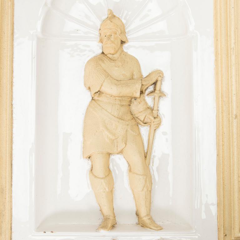 Reliefi / koriste-elementti kakluuniin Wilhelm Andstén, Helsinki, 1800-luvun loppu.