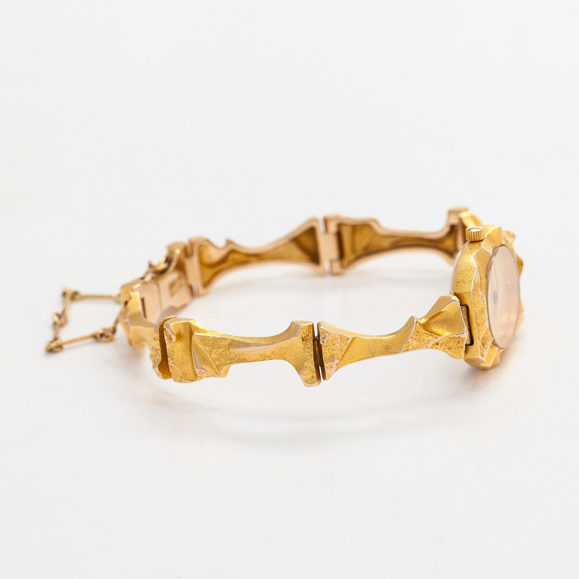 Björn Weckström, a 14K gold 'Pola Negri' wristwatch. Lapponia 2005.