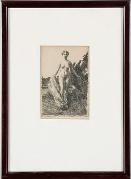 Anders Zorn · ANDERS ZORN, etsning, ej signerad.