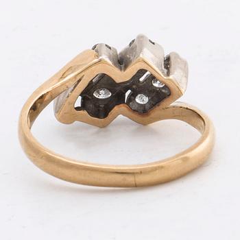 DIAMOND RING 18K gold and whitegold 9 brilliant-cut diamonds 0,64 ct engraved, ALTON Falköping 1998.
