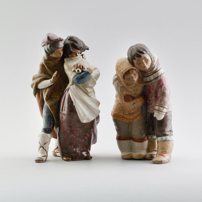 FIGURGRUPPER, 2 st, porslin, Lladro, Spanien, 1900-talets andra hälft.