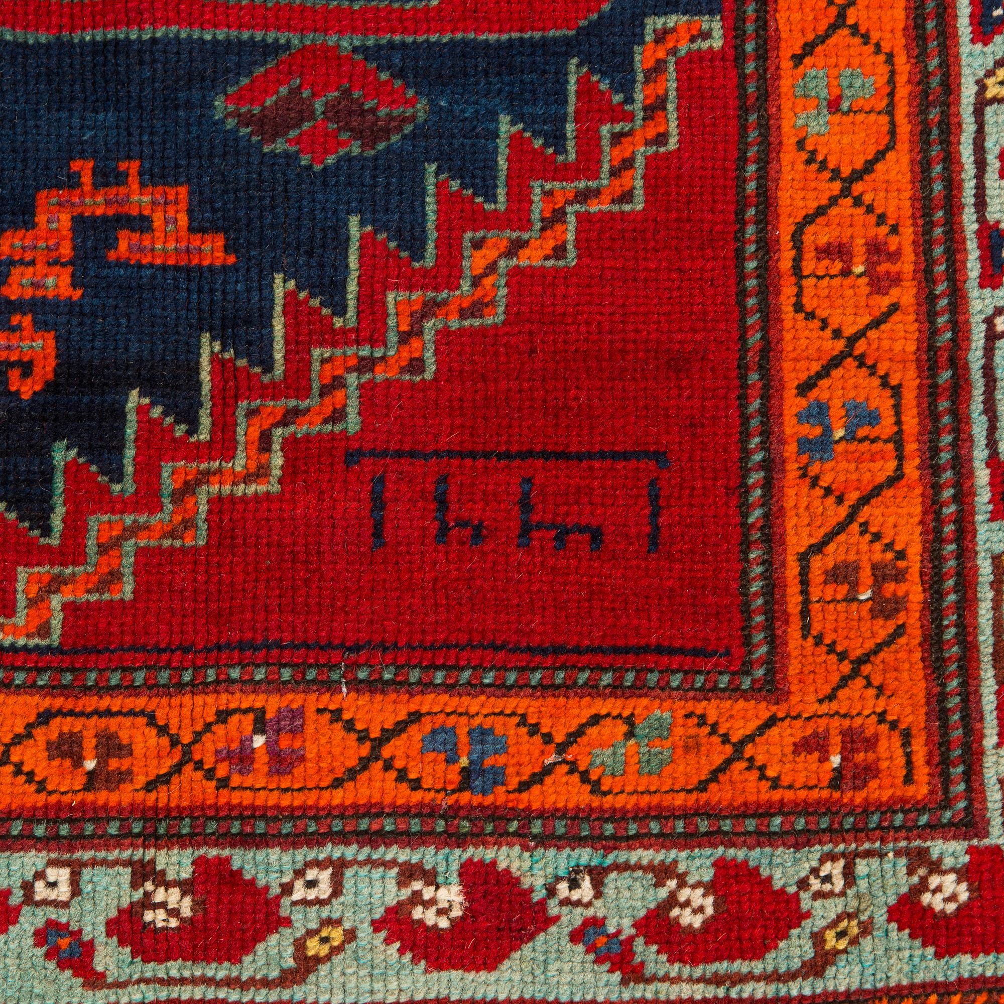 A kazak rug, south caucasus dated, ca. 201 x 135 cm.