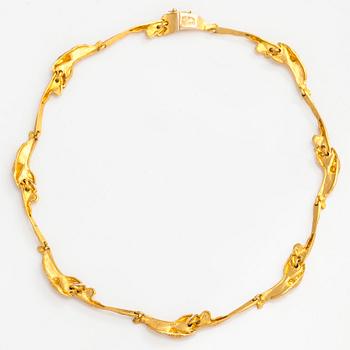Björn Weckström, a 14K gold 'Orchid Psychedelic'  necklace for Lapponia 1973.