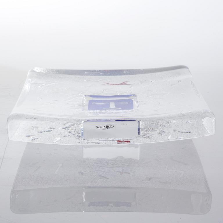 A signed Bertil Vallien glass object for Kosta Boda.