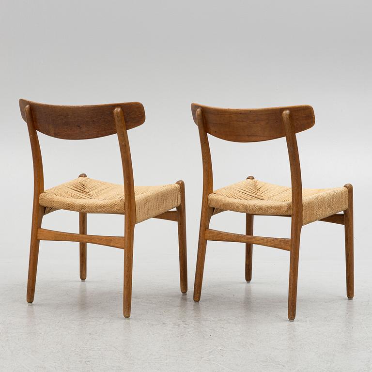 Hans J Wegner, stolar, 6 st, "Spisestolen", CH-23, Carl Hansen & Son, Odense Danmark, formgiven 1951.