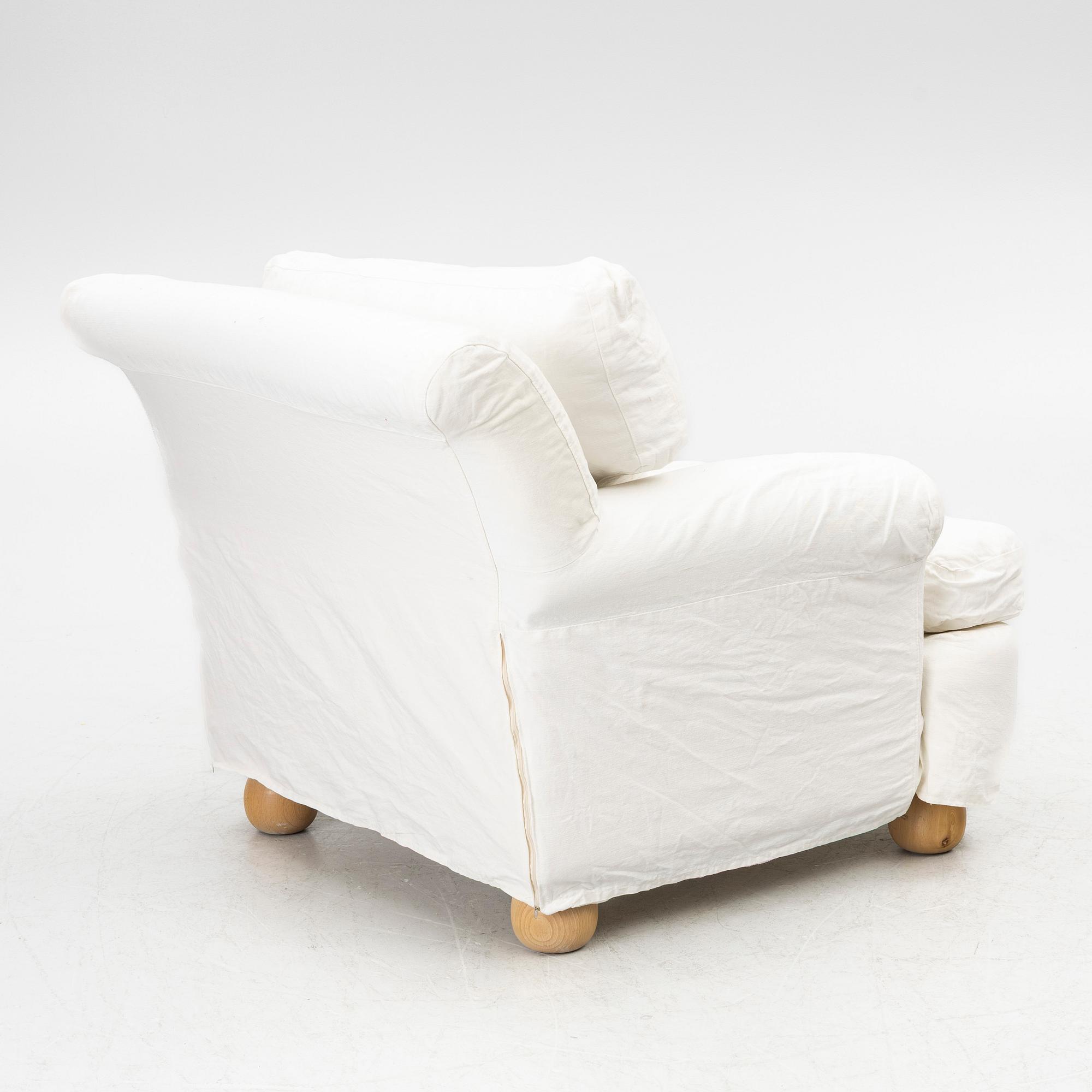 An armchair, contemporary.