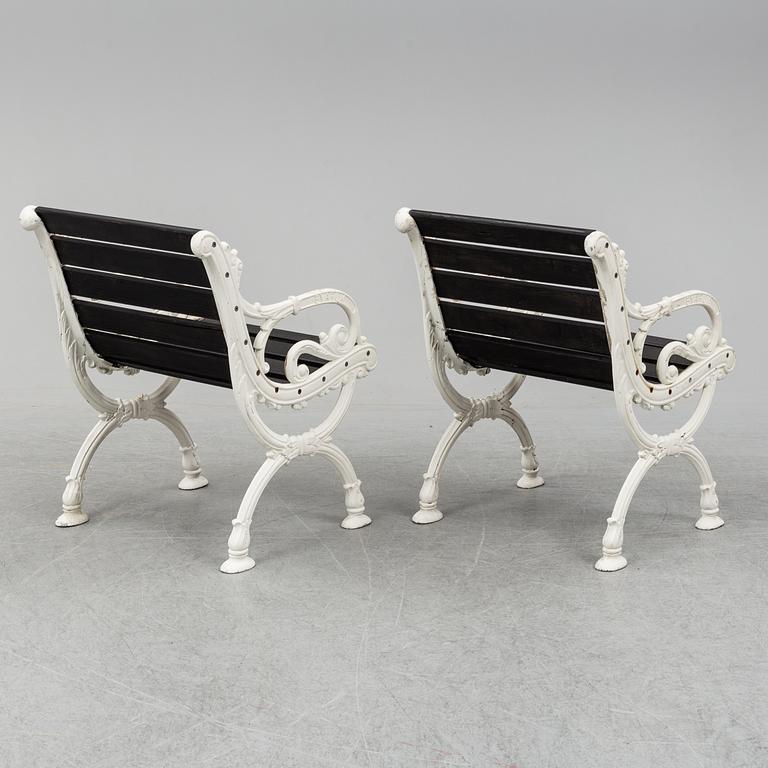 A pair of garden armchairs, Byarum.