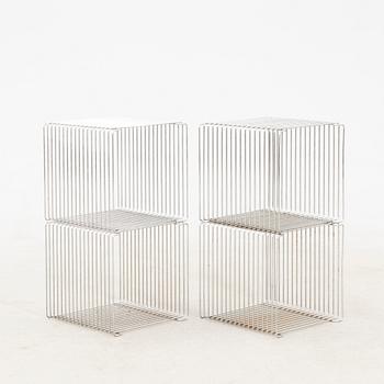 Verner Panton, "Wire cube" shelving system, 6 pieces, late 20th century, Denmark.