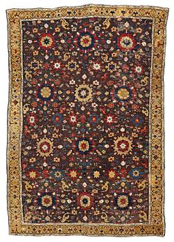 A CARPET FRAGMENT, an antique Karabagh 18th century, ca 293-300,5 x 202,5-205,5 cm.