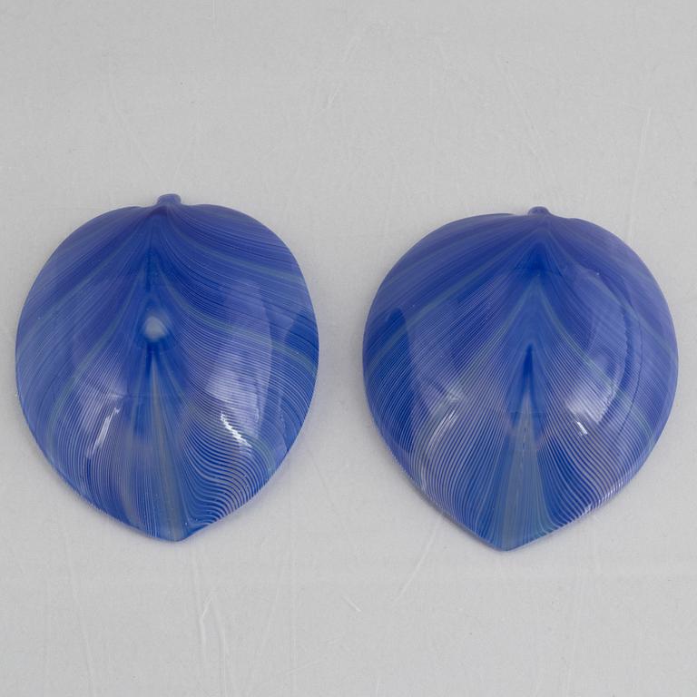 Tyra Lundgren, skålfat, ett par, glas, Venini, Murano, Italien.