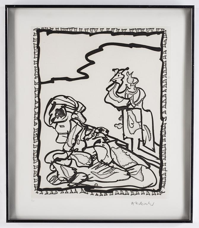 Pierre Alechinsky, etching and  linocut, 1989, signed 2/125.