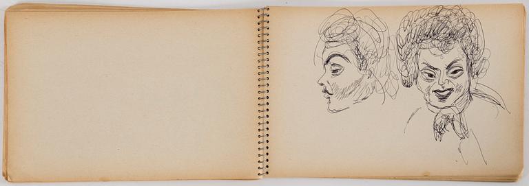 MAJ BRING, a sketch pad and book.