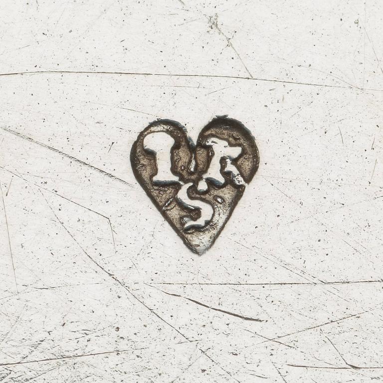 A Danish 18th century silver dish, marks of Jens kieldsen Sommerfeldt (Aalborg 1726-1767).