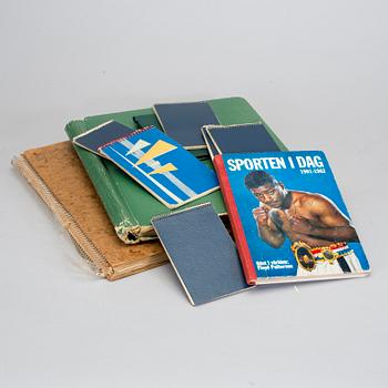 SAMLING FOTBOLLSAUTOGRAFER, bla Ryska landslaget -64, Benfica, Nacka Skoglund, Prawitz Öberg, 1960-70-tal.