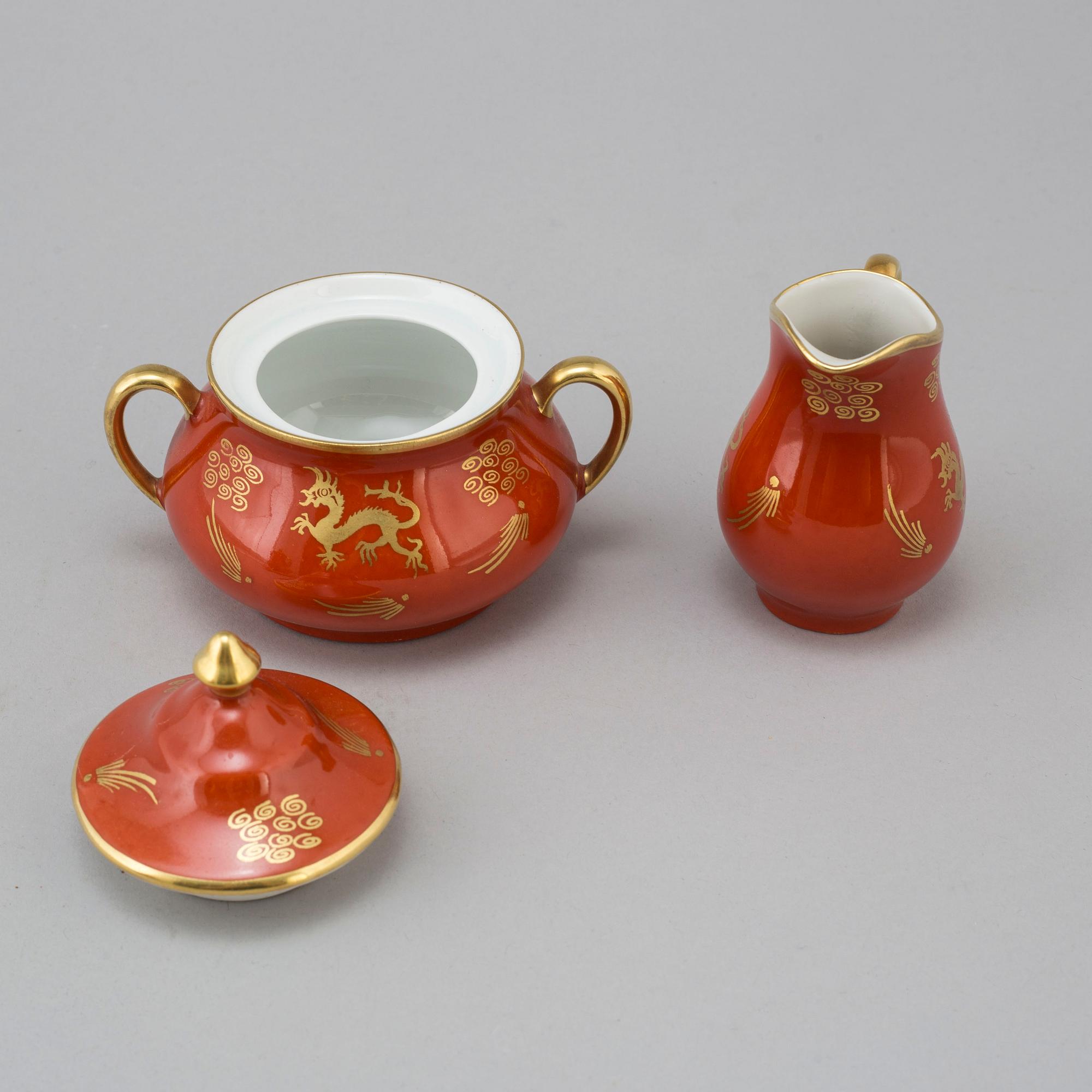 EDWARD HALD, kaffeservis, 12 delar, porslin, Karlskrona.