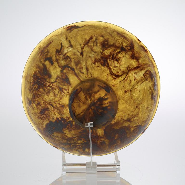 A Francois-Emile Décorchement marbled bowl, France 1920's.