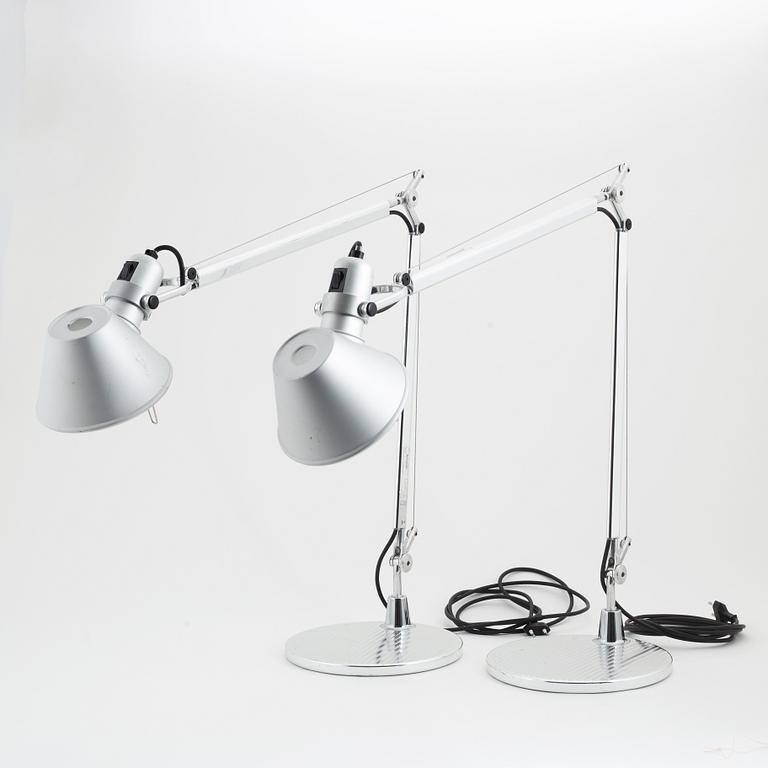 Michele De Lucchi & Giancarlo Fassina, a pair of 'Tolomeo' table lights, Artemide, Italy.