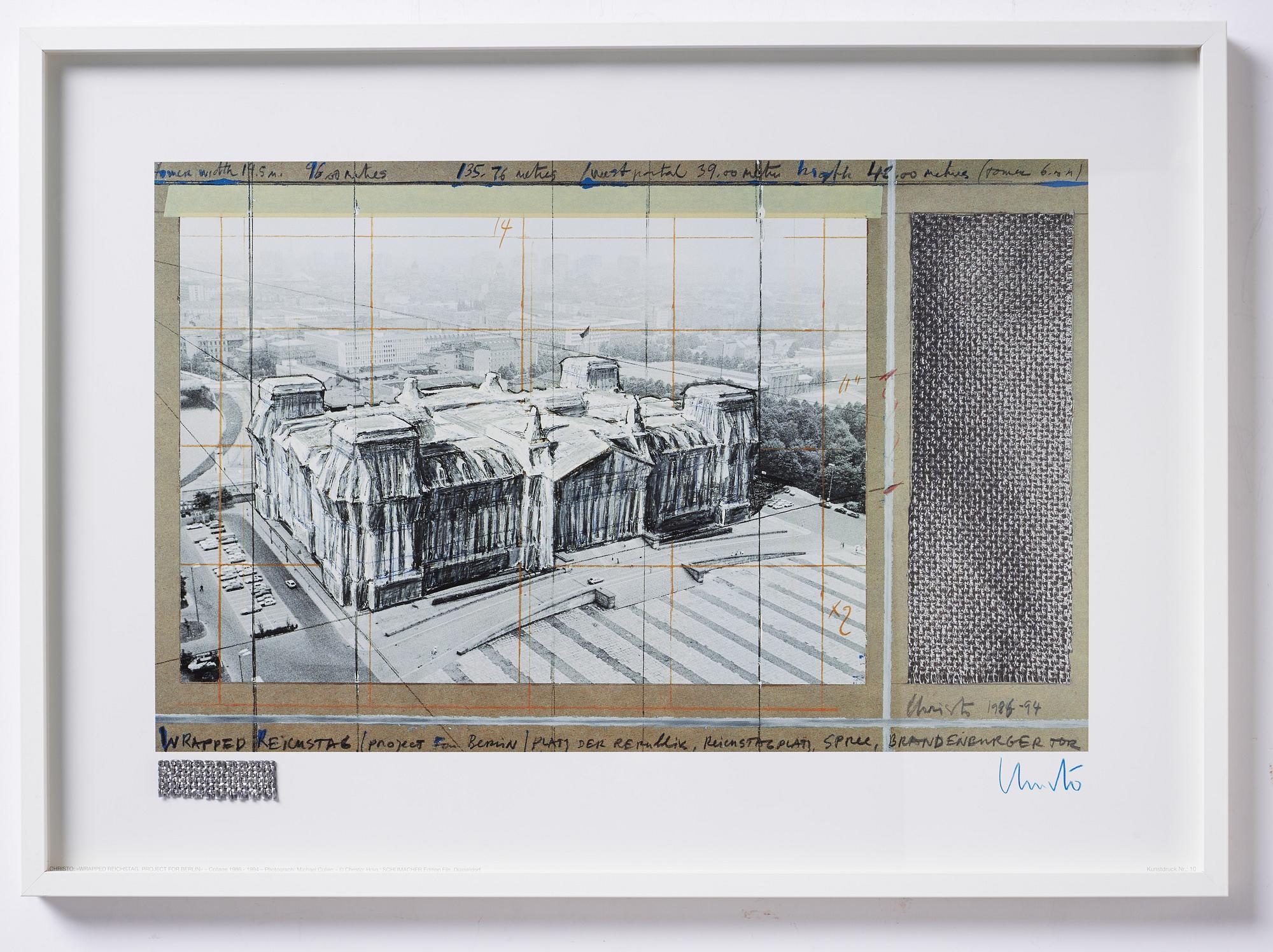 Christo & Jeanne-Claude, offset in colours with application. Signed.