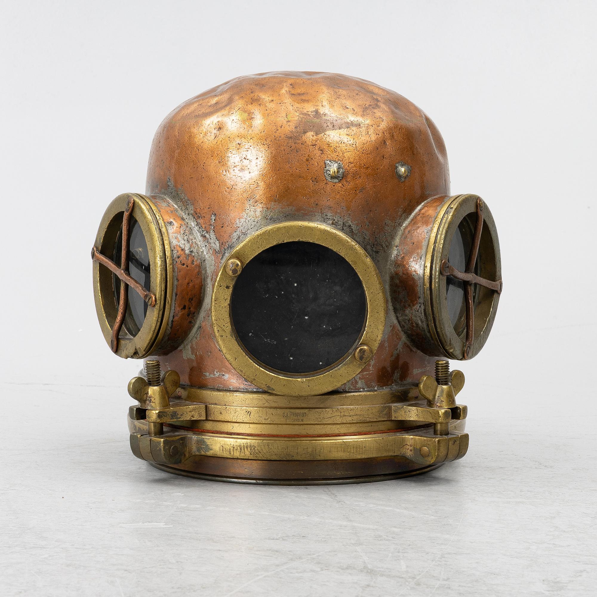 Diving helmet, for deep-sea divers, circa 1900 (before 1904),  C.A. Lindqvist (Carl Axel L 1828-1904).