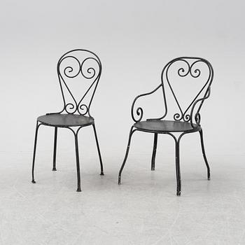 Trädgårdsstolar, 4 + 3 st, 1900-talets mitt/första hälft.