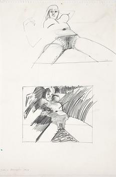 JOHN-E FRANZÉN, blyers på papper. Signerad John-e Franzén och daterad 1964.