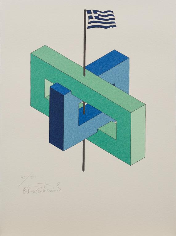 OSCAR REUTERSVÄRD, färglitografier 15 st i mapp signerade och numrerade 43/190.