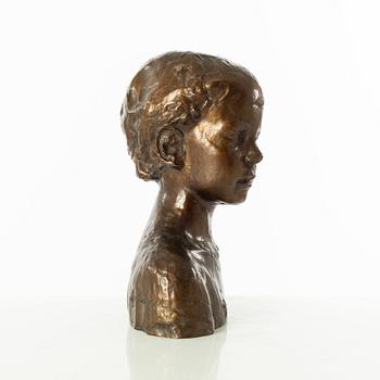 Gudmar Olovson, skulptur. Signerad. Numrerad. Gjutarstämpel. Brons, höjd 23 cm, längd 18 cm.