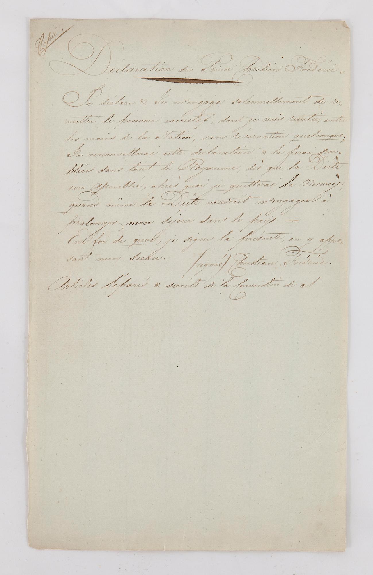 SAMTIDA BREVAVSKRIFTER, 4 st, Prins Christian Fredrik av Danmark-Kronprins Karl Johan av Sverige, Juli-Augusti 1814.