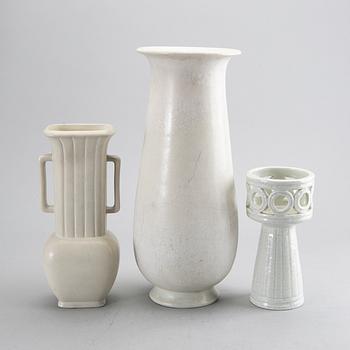 GUNNAR NYLUND, three stoneware vases , Rörstrand.