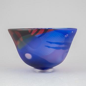 Bertil Vallien, a unique blasted glass bowl, Kosta Boda, Sweden.