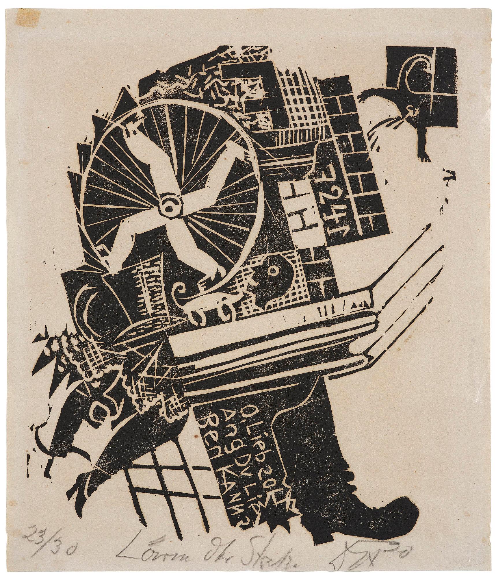 Otto Dix, "Lärm der Strasse" from "Neun Holzschnitte".