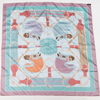 HERMÈS Two Silk Scarfs.