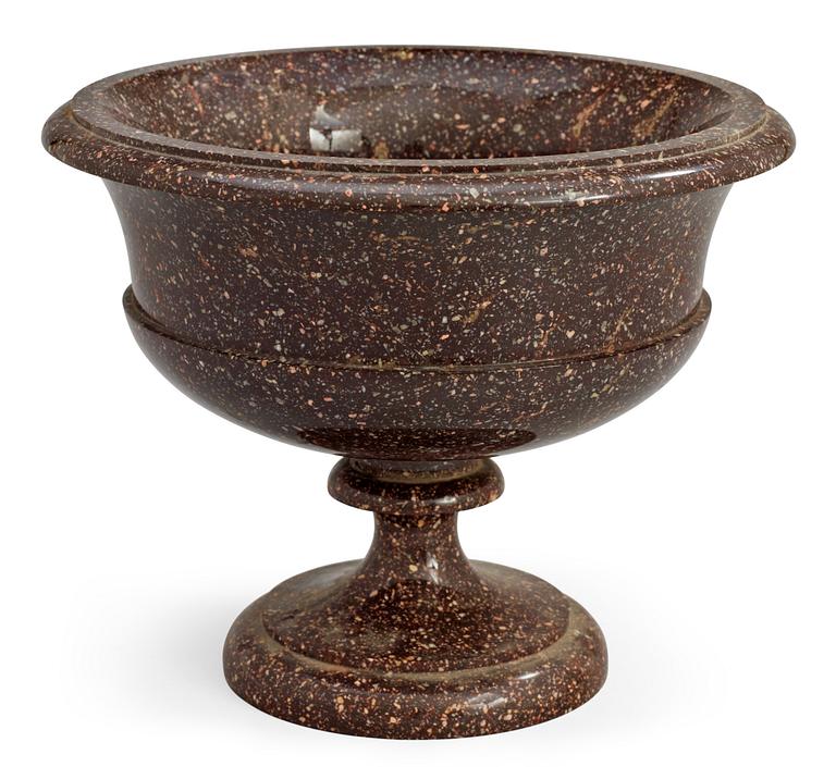 A Swedish Empire porphyry bowl.