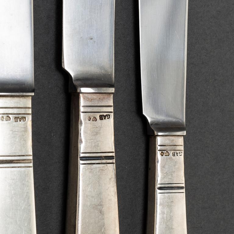 JACOB ÄNGMAN, 78 psc silver cutlery 'Rosenholm', GAB Stockholm.