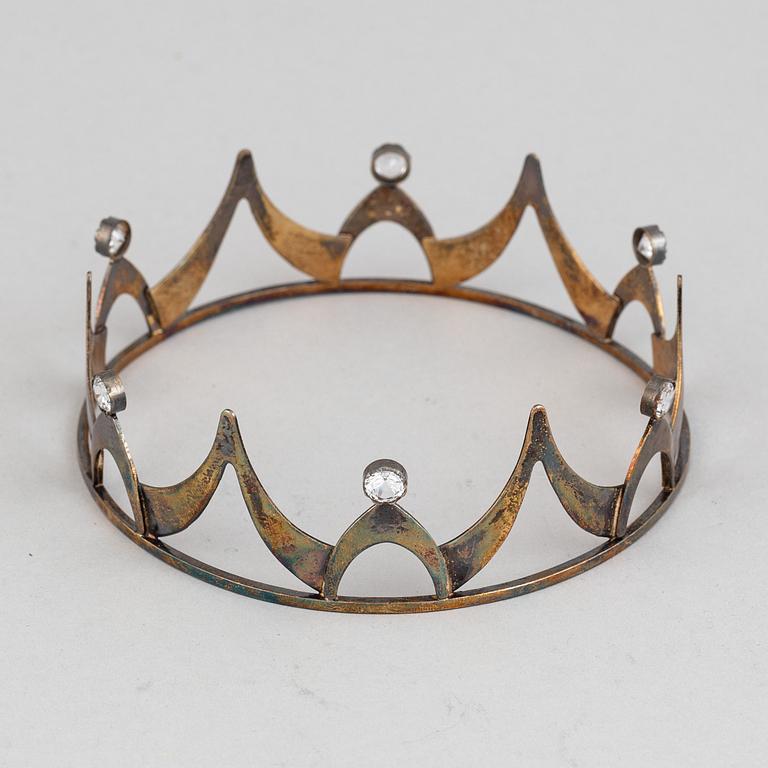 A Swedish wedding crown, mark of Albrechts, Lund 1961.