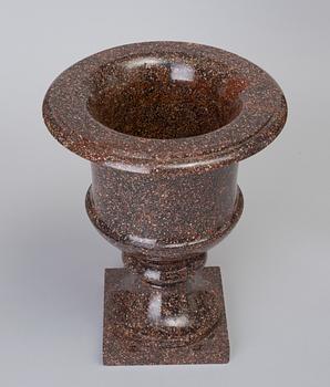 A Swedish first half 19th Century porphyry urn.