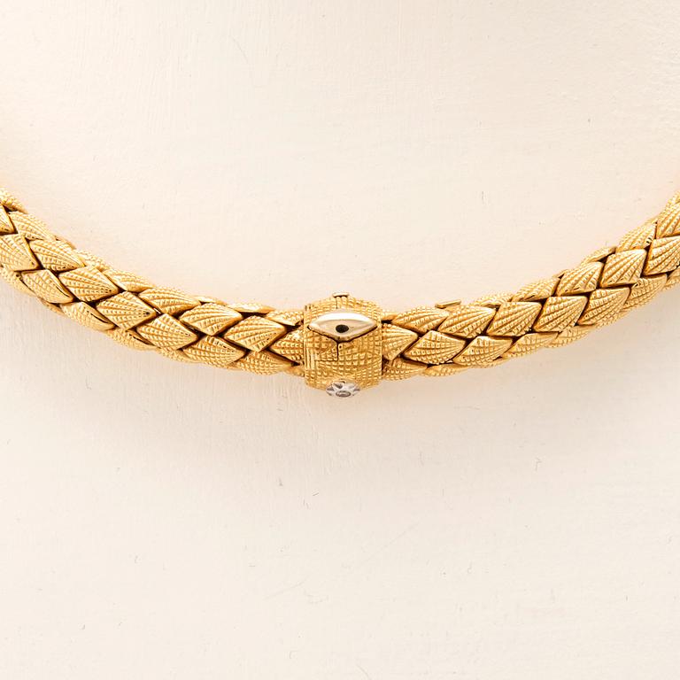 An 18K white and yellow gold "Stretch" necklace by Chimento Vicenza Italy.