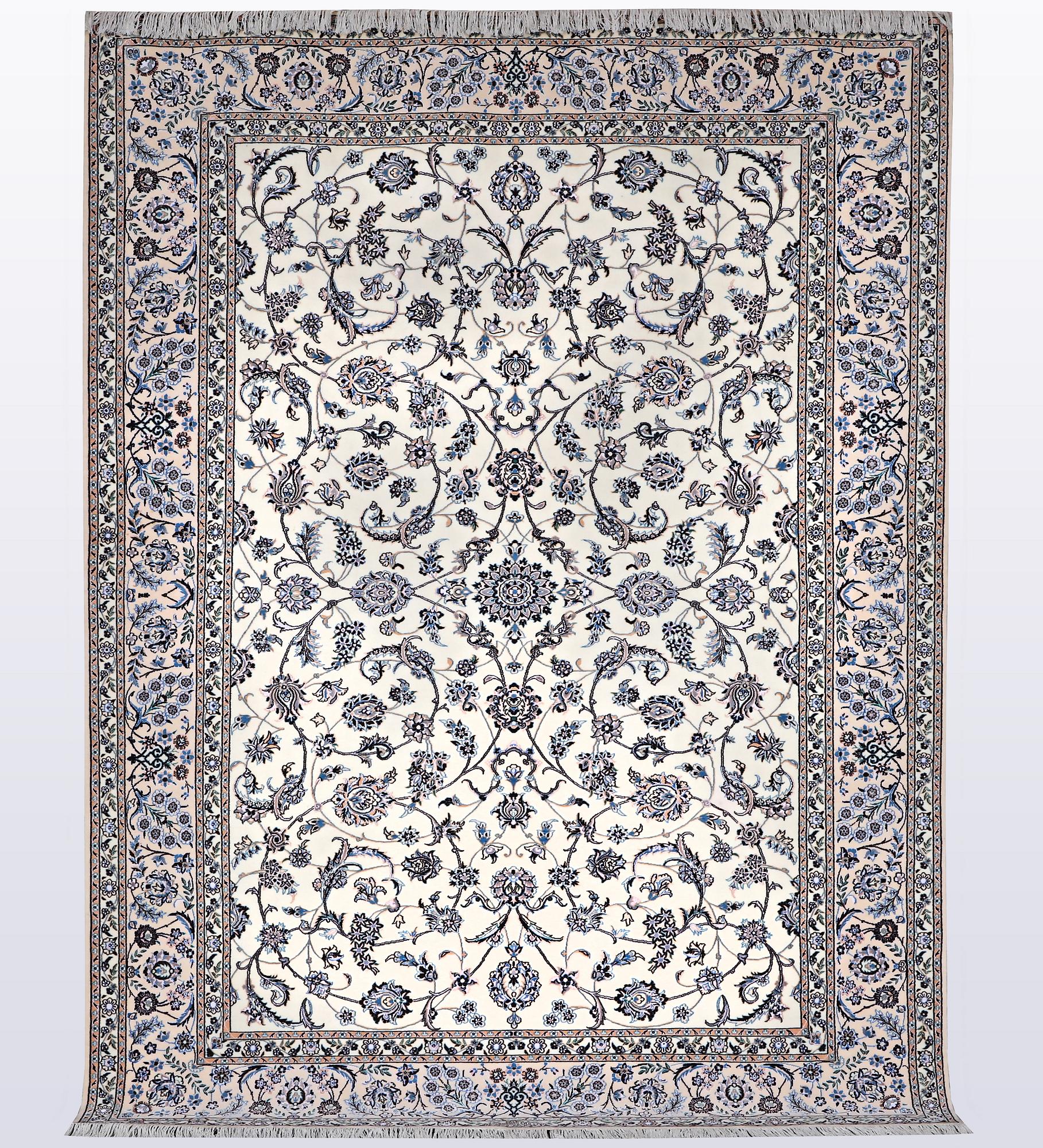 A carpet, Nain, part silk, 6 Laa, ca 301 x 203 cm.
