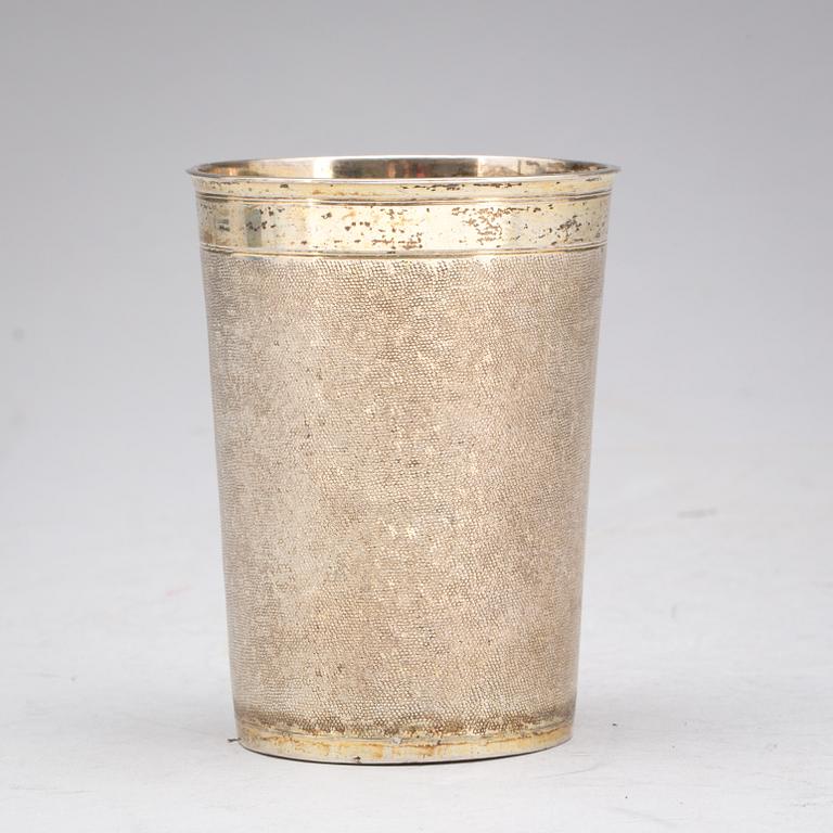 A German 17th century silver-gilt beaker, marks of Johann Betz, Augsburg.