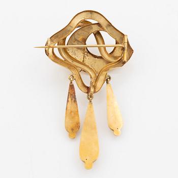 Brosch 18K guld, 1800-tal.