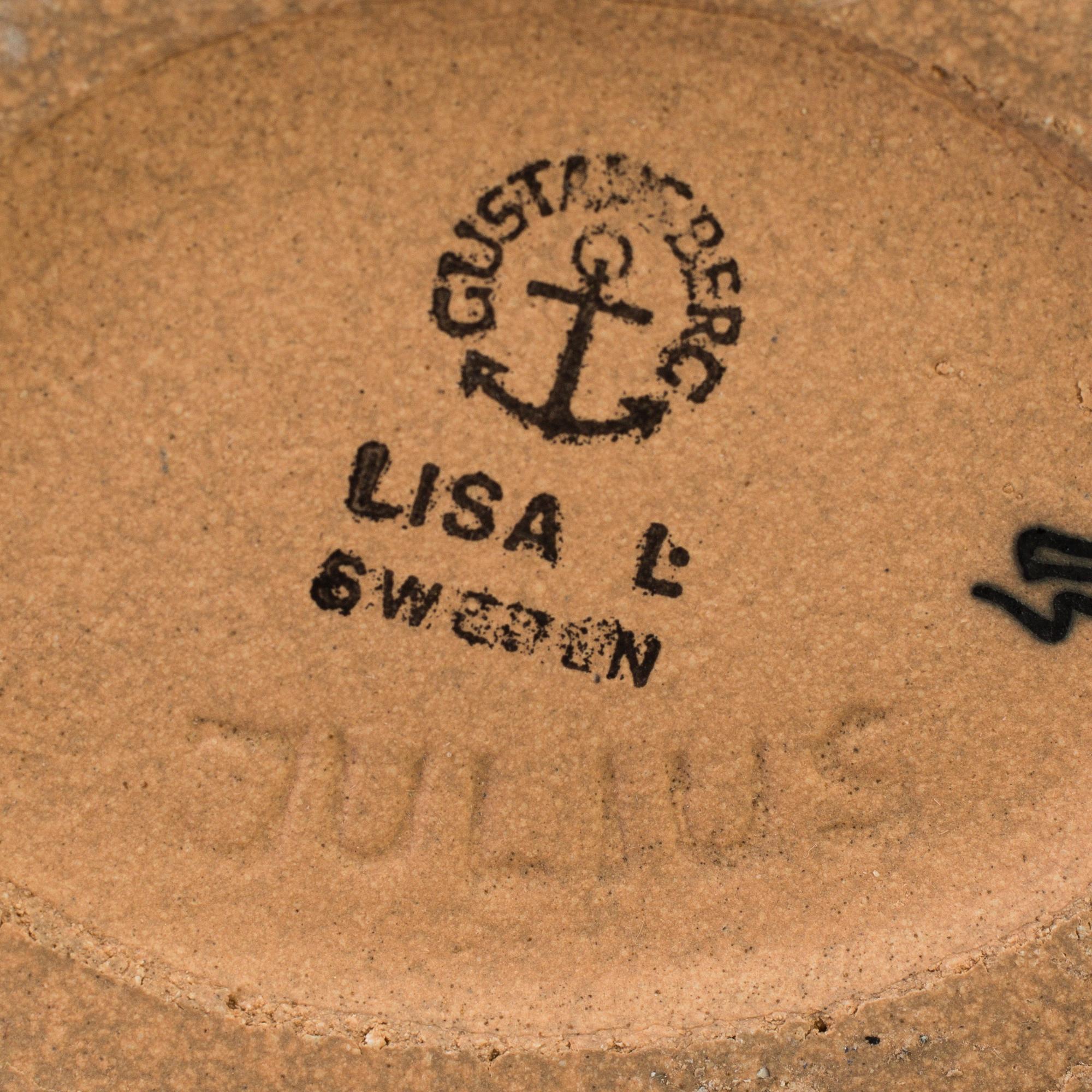 A set of two "Julius & Juliana" stoneware figurines by Lisa Larson for Gustavsberg.