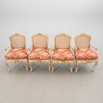 Armchairs, 4 pcs, Rococo style.