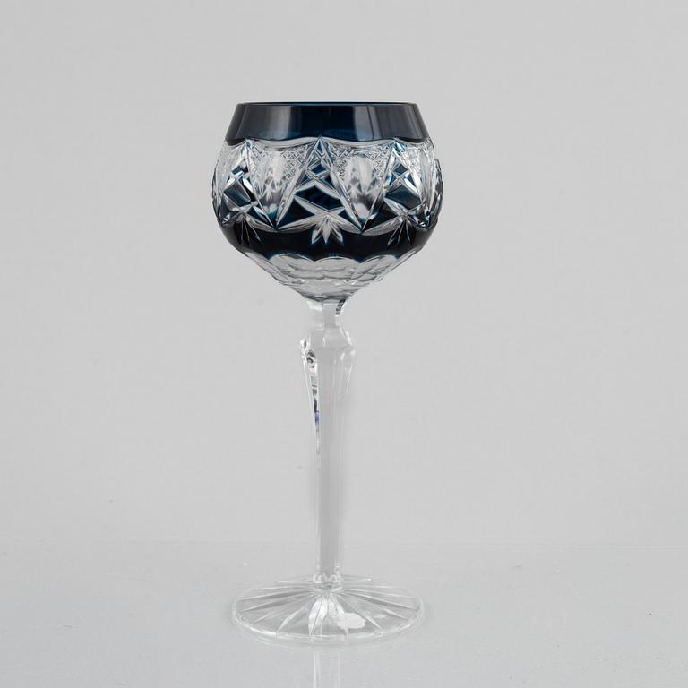 Wine glasses, 12 pcs, Bohemian style, second half of the 20th century.